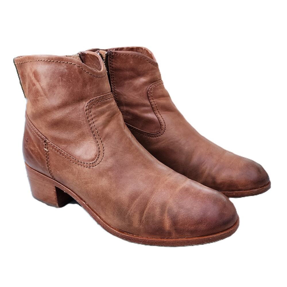 FRYE Soft Aged Leather Western Zip Ankle Boots 9.5 - Picture 10 of 10
